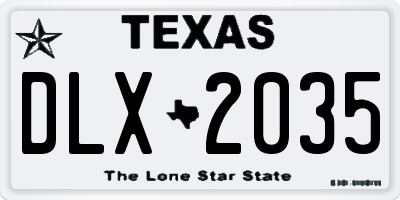 TX license plate DLX2035