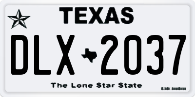 TX license plate DLX2037