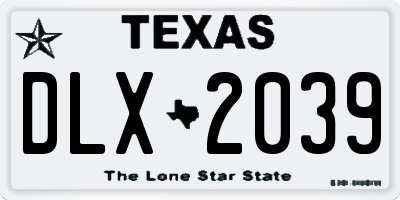 TX license plate DLX2039