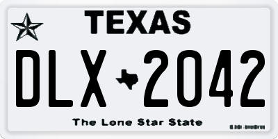 TX license plate DLX2042