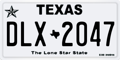 TX license plate DLX2047