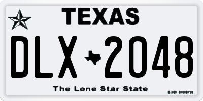 TX license plate DLX2048