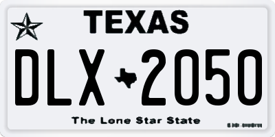 TX license plate DLX2050