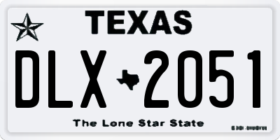 TX license plate DLX2051