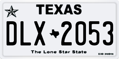 TX license plate DLX2053