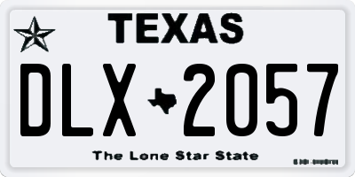 TX license plate DLX2057