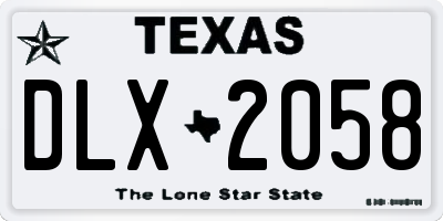 TX license plate DLX2058