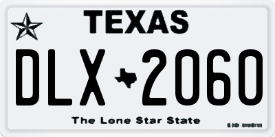 TX license plate DLX2060