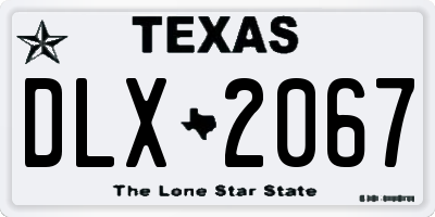 TX license plate DLX2067