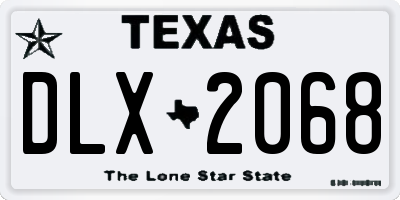 TX license plate DLX2068