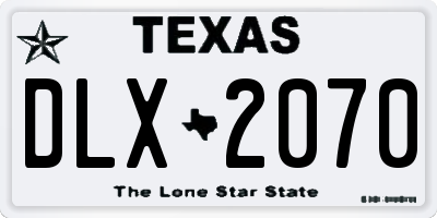 TX license plate DLX2070