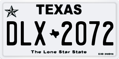 TX license plate DLX2072