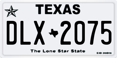 TX license plate DLX2075