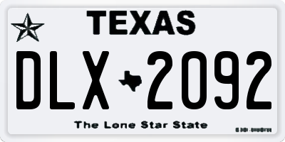 TX license plate DLX2092