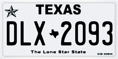 TX license plate DLX2093