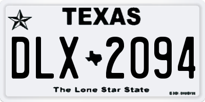 TX license plate DLX2094