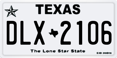 TX license plate DLX2106