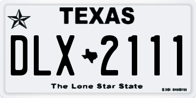 TX license plate DLX2111