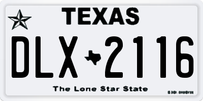 TX license plate DLX2116