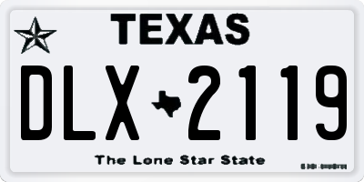 TX license plate DLX2119