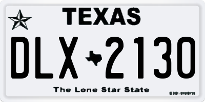 TX license plate DLX2130