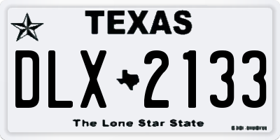 TX license plate DLX2133