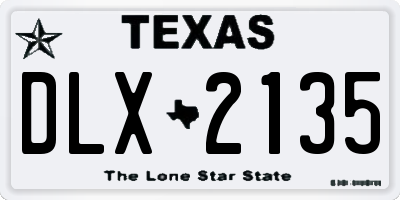 TX license plate DLX2135