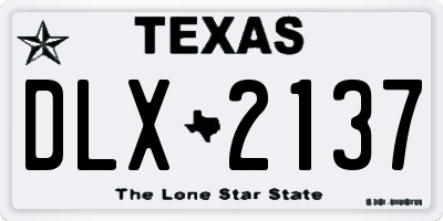 TX license plate DLX2137