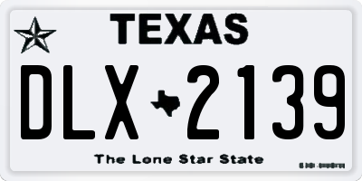 TX license plate DLX2139