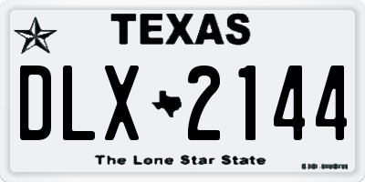 TX license plate DLX2144