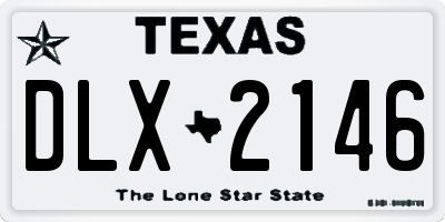 TX license plate DLX2146