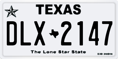 TX license plate DLX2147