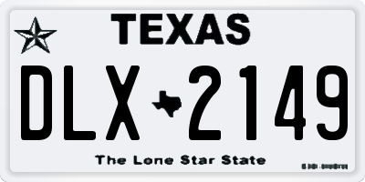 TX license plate DLX2149