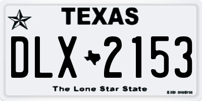 TX license plate DLX2153