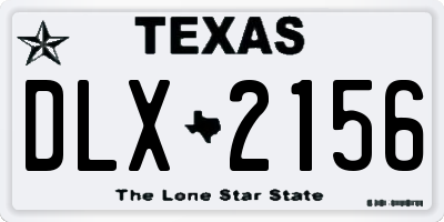 TX license plate DLX2156