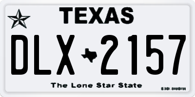 TX license plate DLX2157