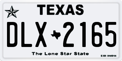 TX license plate DLX2165