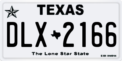 TX license plate DLX2166