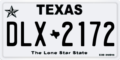 TX license plate DLX2172