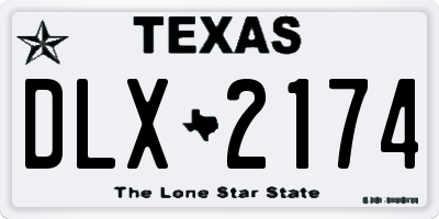 TX license plate DLX2174