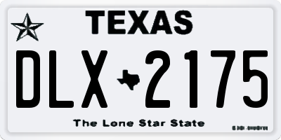 TX license plate DLX2175