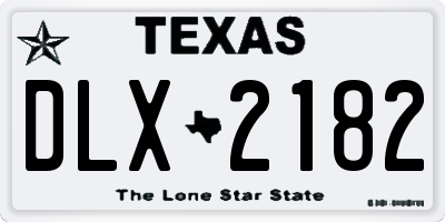 TX license plate DLX2182