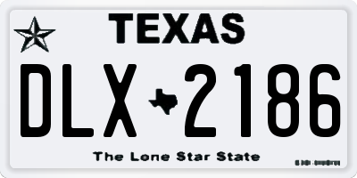 TX license plate DLX2186