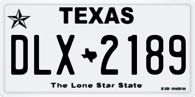 TX license plate DLX2189