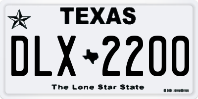 TX license plate DLX2200