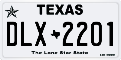 TX license plate DLX2201