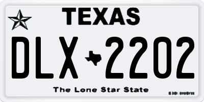 TX license plate DLX2202