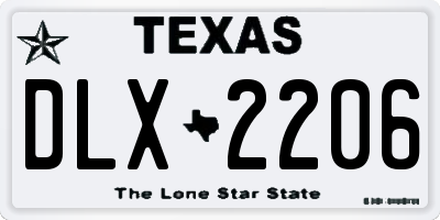 TX license plate DLX2206