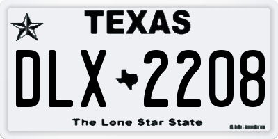 TX license plate DLX2208