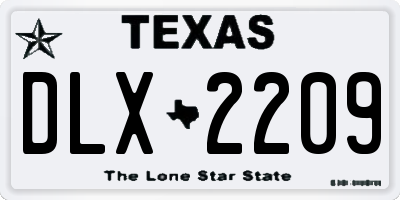 TX license plate DLX2209